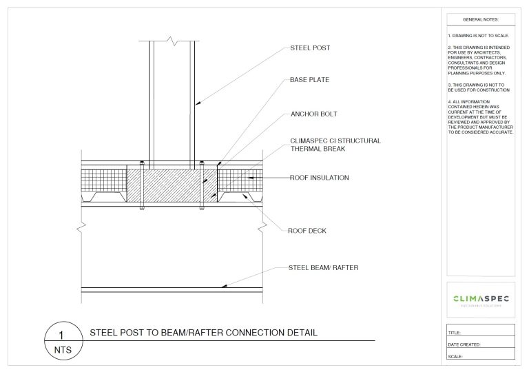 Roof Penetration Thermal Break Connection Detail