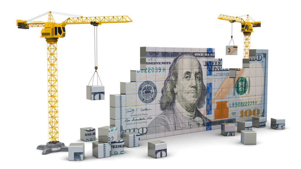 Crane Building One Hundred Dollar Bills